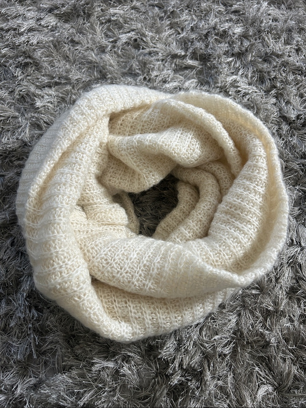 Steve Madden Cozy Cream Knit Infinity Scarf